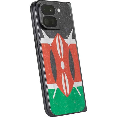 Kenya Flag Distressed Google Pixel 9 Pro Fold Skin